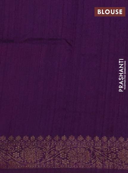 Banarasi raw silk saree cs blue and purple with woven buttas and woven border