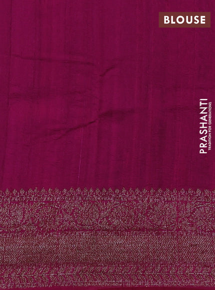 Banarasi raw silk saree green and orange pink with woven buttas and woven border