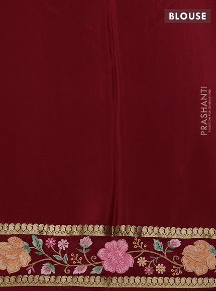 Pure mysore silk saree mustard yellow and maroon green with plain body and zari woven embroidery border