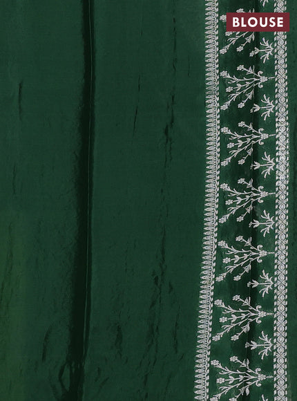 Banarasi semi crepe saree pastel green and green with silver zari woven buttas and silver zari woven border