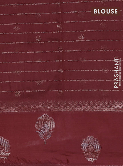 Semi chanderi saree maroon shade with allover zari checked pattern and zari woven butta border