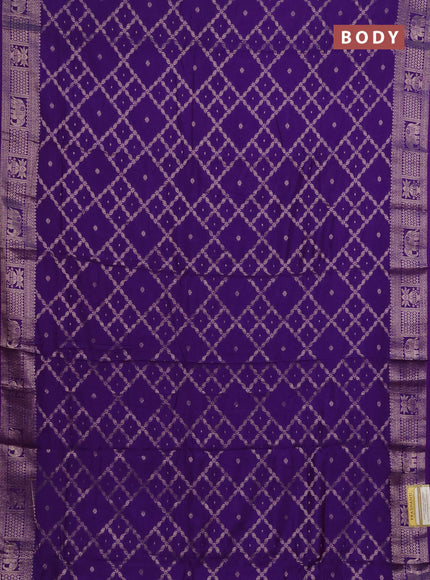 Semi chanderi saree violet with allover zari weaves and zari woven border