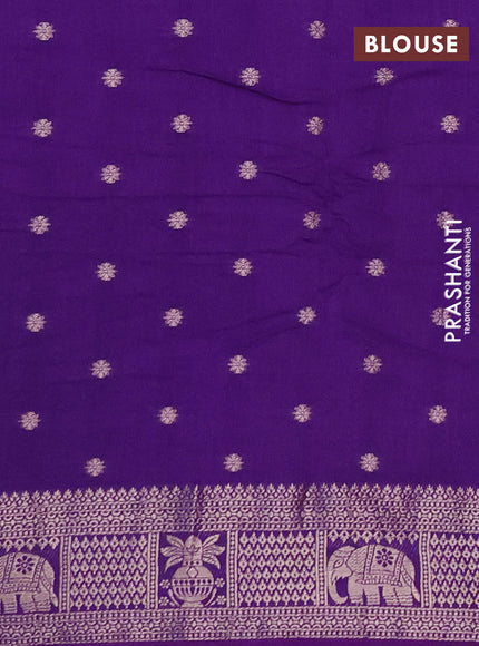 Semi chanderi saree violet with allover zari weaves and zari woven border