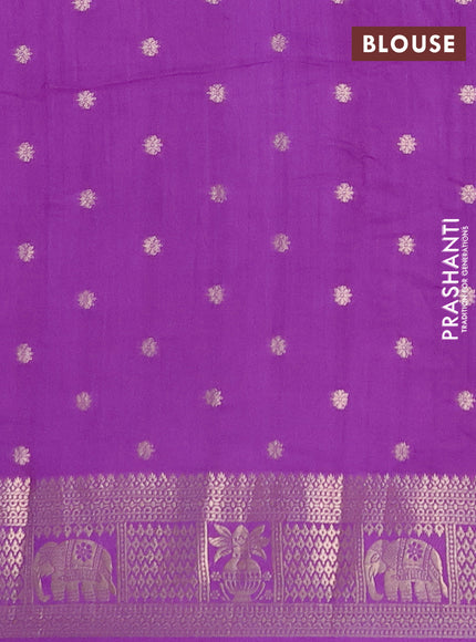 Semi chanderi saree purple with allover zari weaves and zari woven border