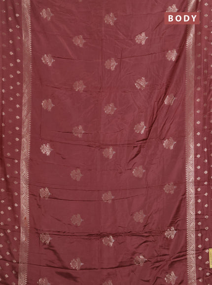 Semi chanderi saree maroon shade with zari woven buttas and zari woven butta border