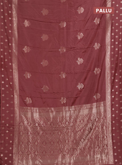 Semi chanderi saree maroon shade with zari woven buttas and zari woven butta border
