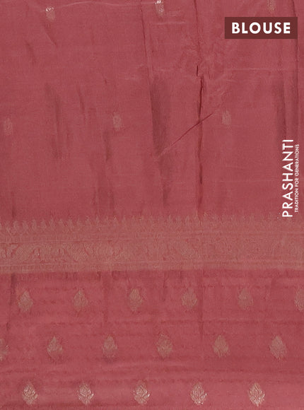 Semi chanderi saree maroon shade with zari woven buttas and zari woven butta border