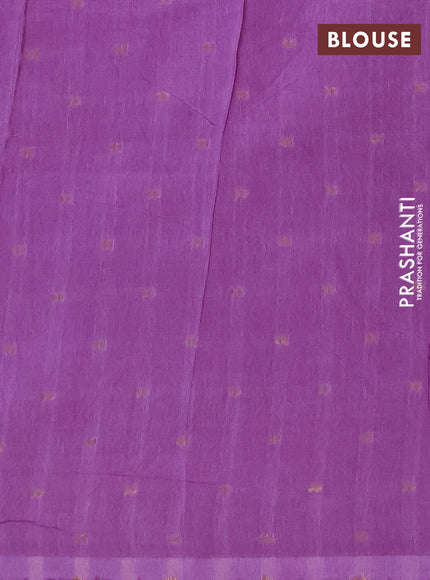 Semi mysore silk saree lavender with plain body and zari woven border