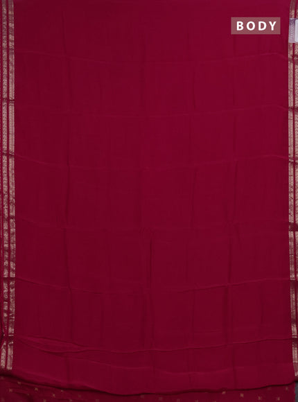 Semi mysore silk saree pink with plain body and zari woven border