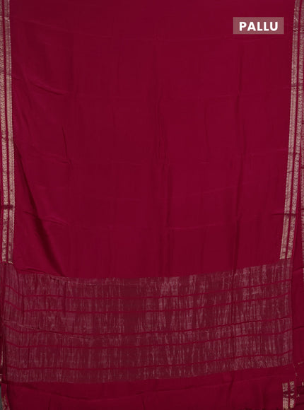 Semi mysore silk saree pink with plain body and zari woven border