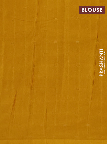 Semi mysore silk saree mustard yellow with plain body and zari woven border