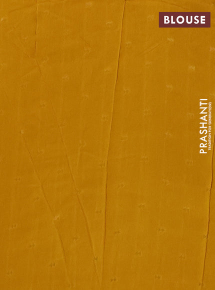 Semi mysore silk saree mustard yellow with plain body and zari woven border