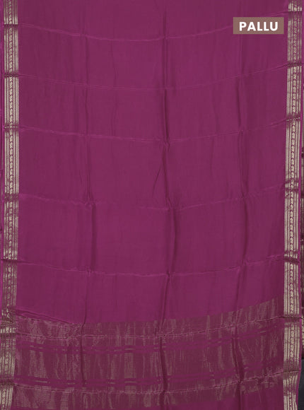 Semi mysore silk saree pink with plain body and zari woven border
