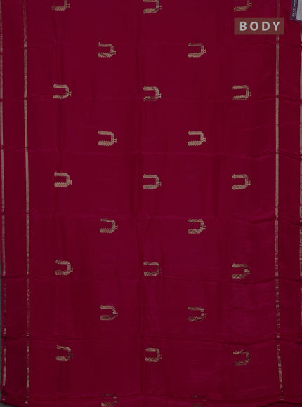 Semi mysore silk saree pink with zari woven buttas and rettapet zari woven border