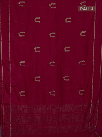 Semi mysore silk saree pink with zari woven buttas and rettapet zari woven border