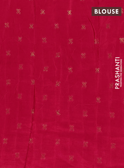 Semi mysore silk saree red with zari woven buttas and rettapet zari woven border