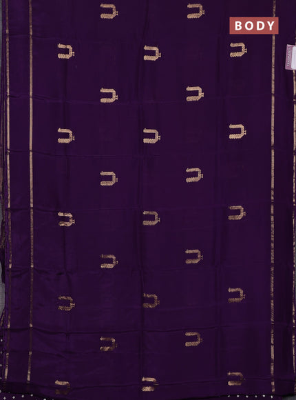 Semi mysore silk saree violet with zari woven buttas and rettapet zari woven border