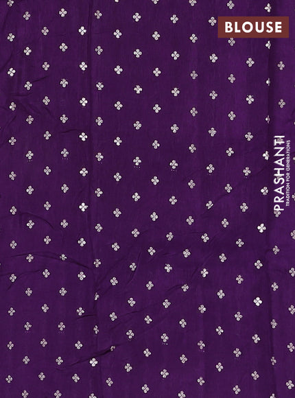 Semi mysore silk saree violet with zari woven buttas and rettapet zari woven border