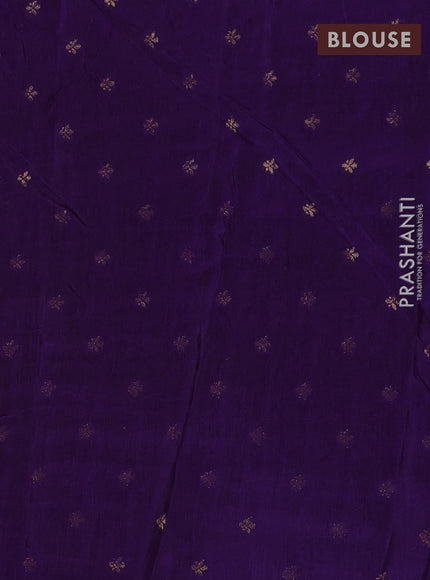 Semi mysore silk saree violet with zari woven buttas and rettapet zari woven border