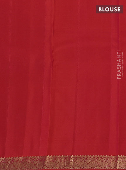 Kanchipuram silk saree pinkish orange with zari woven buttas and zari woven border