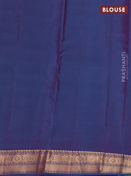 Kanchipuram silk saree purple and peacock green with zari woven buttas and zari woven border