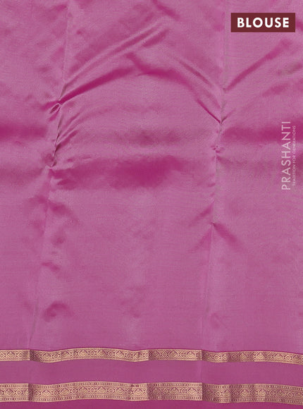 Kanchipuram silk saree beige and pink with allover zari weaves & buttas and rettapet zari woven border