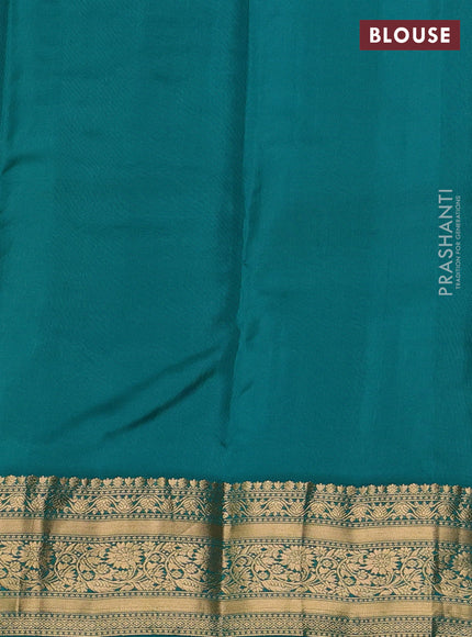 Kanchipuram silk saree light green and green with zari woven buttas and zari woven border