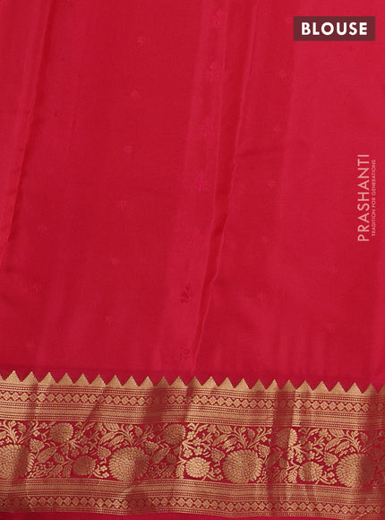 Kanchipuram silk saree orange and pink with zari woven buttas and zari woven border