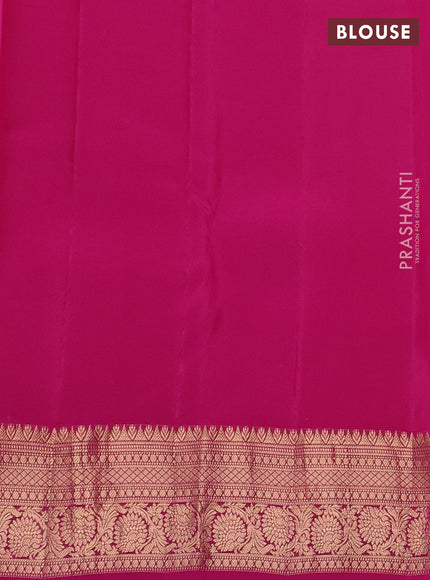 Kanchipuram silk saree dual tone pink and pink with zari woven buttas and rich zari woven border
