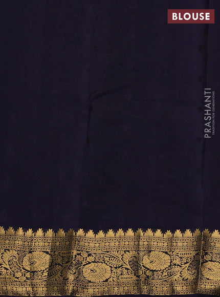 Kanchipuram silk saree lavender and navy blue with allover zari woven buttas and rich zari woven border