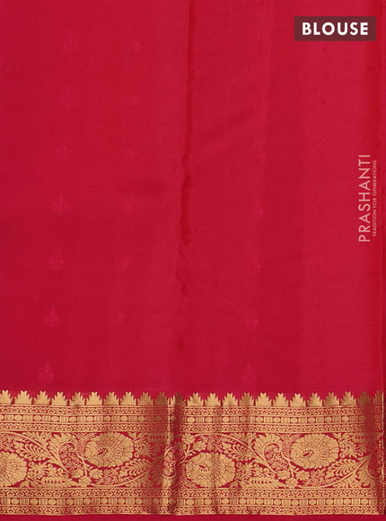 Kanchipuram silk saree purple and red with allover zari woven buttas and rich zari woven border