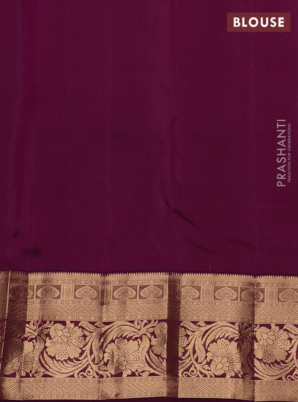 Kanchipuram silk saree dual tone mustard yellow and wine shade with allover zari woven buttas and rich zari woven border