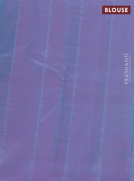 Kanchipuram silk saree light blue and dual tone purple with zari woven buttas and zari woven checked border