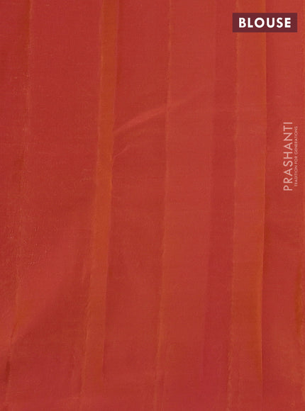 Kanchipuram silk saree sandal and dual tone rustic pink with zari woven buttas and zari woven border