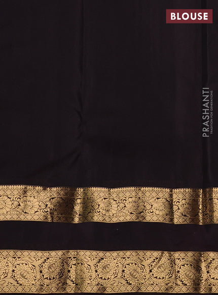 Kanchipuram silk saree rust shade and coffee brown with allover zari woven buttas and rettapet zari woven border
