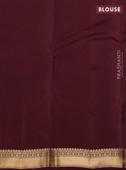 Kanchipuram silk saree green and deep maroon with zari woven buttas and zari woven border