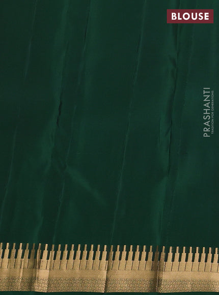Kanchipuram silk saree maroon and green with zari woven geometric buttas and zari woven border