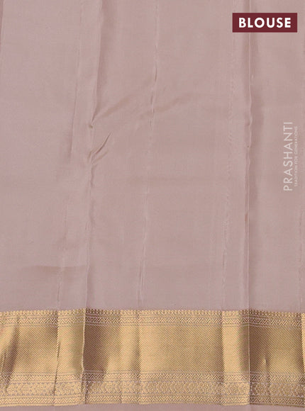 Kanchipuram silk saree teal green and beige with allover zari checks & buttas and zari woven border