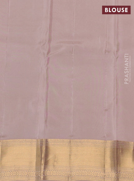 Kanchipuram silk saree red and beige with allover zari checks & buttas and zari woven border