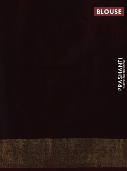 Ikat silk cotton saree cs blue and maroon with allover ikat weaves and zari woven border
