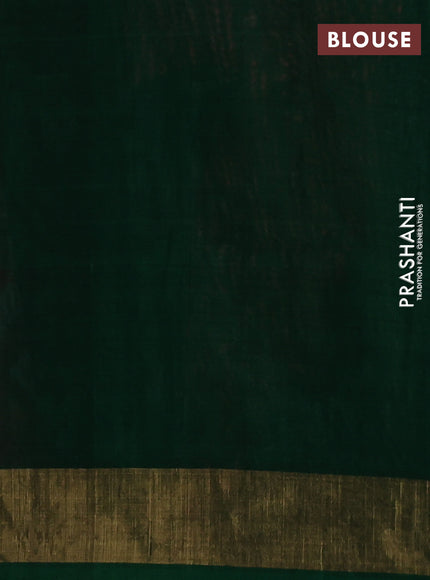 Ikat silk cotton saree pink and green with allover ikat weaves and zari woven border