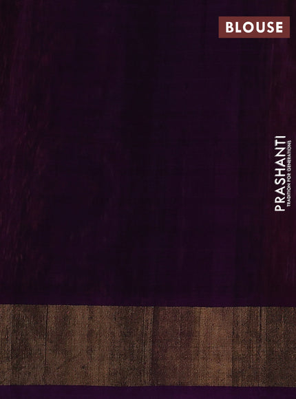 Ikat silk cotton saree pink and violet with allover ikat weaves and zari woven border