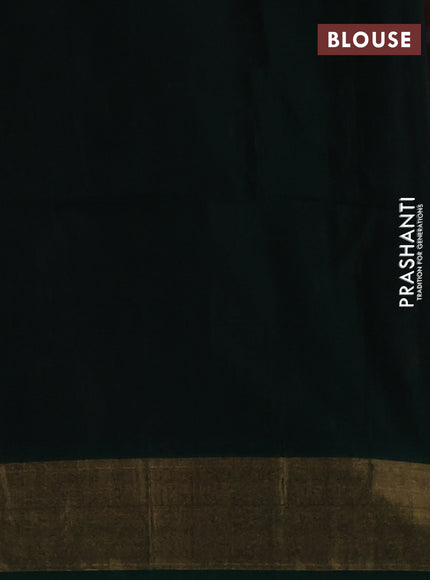 Ikat silk cotton saree pink and green with allover ikat weaves and zari woven border