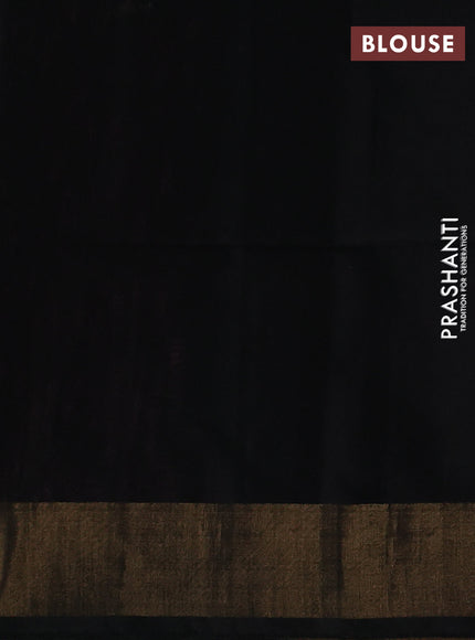 Ikat silk cotton saree dark pink and black with allover ikat weaves and zari woven border