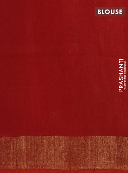 Ikat silk cotton saree grey and orange with allover ikat weaves and zari woven border