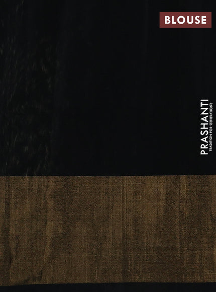 Ikat silk cotton saree pista green and black with allover ikat weaves and long zari woven border