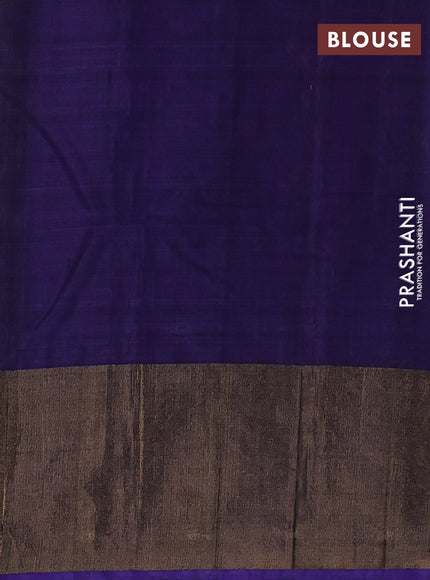 Ikat silk cotton saree light green and violet with allover ikat weaves and long zari woven border