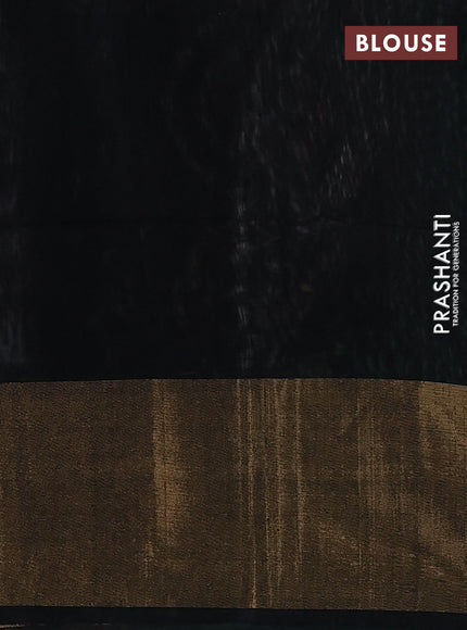 Ikat silk cotton saree grey and black with allover ikat weaves and long zari woven border