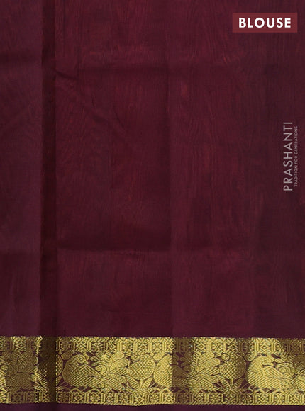 Silk cotton saree dual shade of pink and deep wine with zari woven buttas and zari woven border