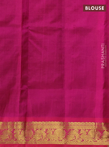 Silk cotton saree coffee brown and pink with zari woven buttas and zari woven border